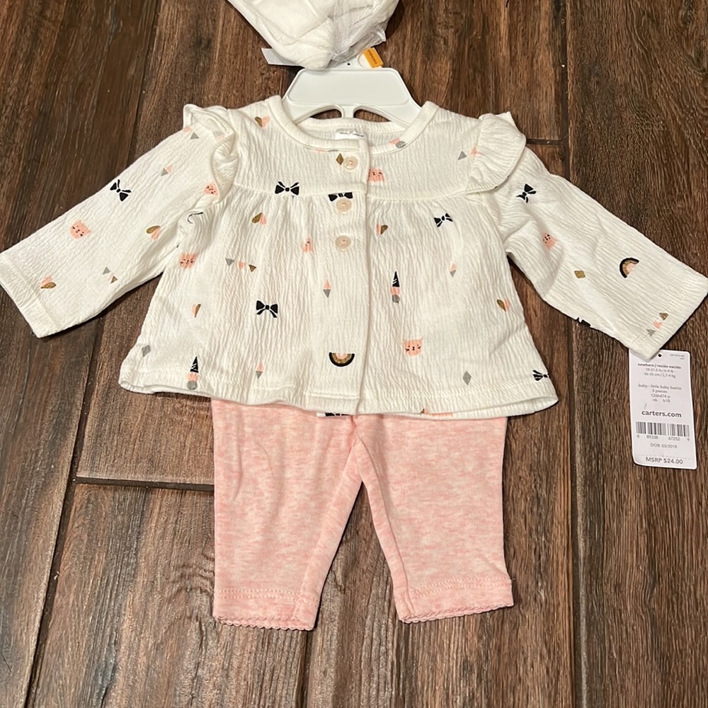 š§ NWT Carterās brand baby girlās 3 piece basics - Picture 4 of 8